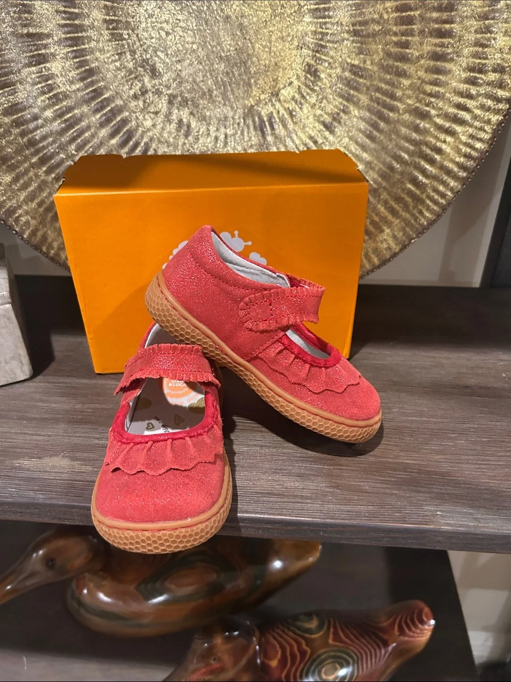 Livie & Luca Red Kids' Mary Jane Shoes with Ruffle Strap size 7 NWT & box